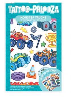TATOUAGES TEMPORAIRES - TATTOO PALOOZA – MONSTER TRUCK – 3 FEUILLES